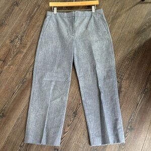 J. Crew cropped wide leg indigo pants NWOT size 8